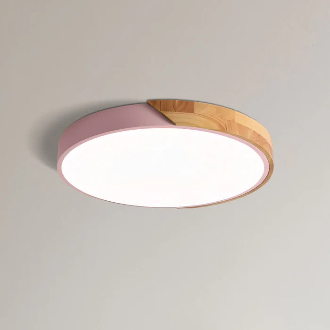 Minimalistische Plafondlamp van Hout & Acryl - Scandinavisch Design voor Woonkamer en Slaapkamer - Energiezuinig LED-Licht - Eenvoudige Montage
