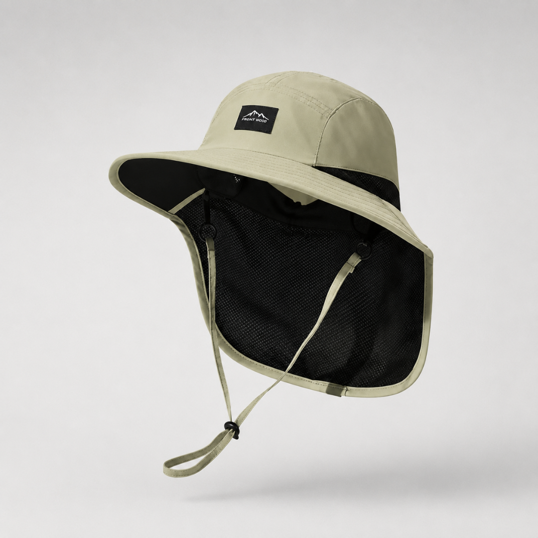 Wandelhoed met Nekbescherming UPF 50+ Brede Rand Ademend Mesh Verstelbaar Outdoor Zonbescherming Zomerhoed