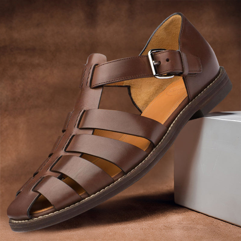 Leren Sandalen Heren - Ademend Zomerschoeisel met Zachte Zool - Bruin Wit Zwart Navy Koffie - Maat 38-47
