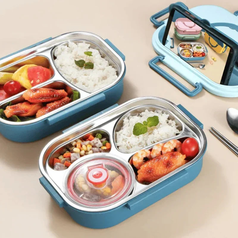 Thermo Lunchbox RVS - Houdt Eten Warm & Koud | Lekvrije Lunchbox met Vakken