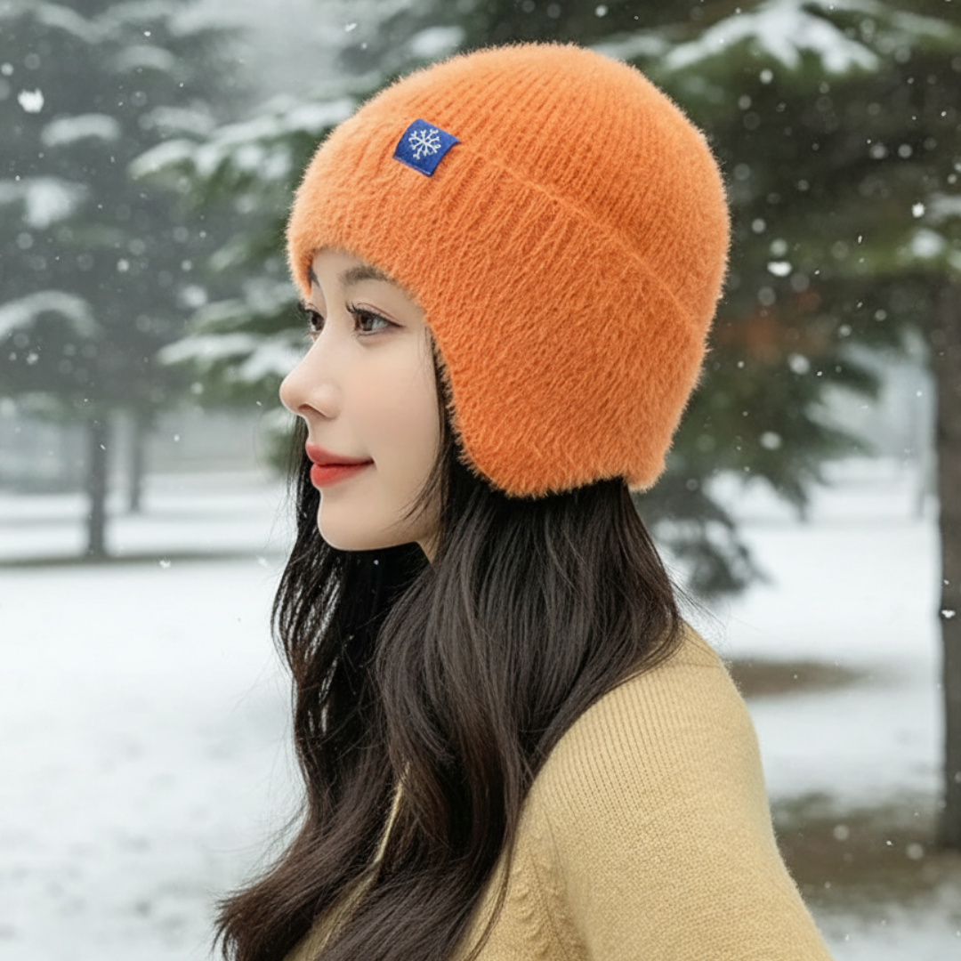 Gebreide Dames Wintermuts met Oorwarmers Polyester Effen Strik Hoofdbedekking Outdoor Winter Warmte Comfort