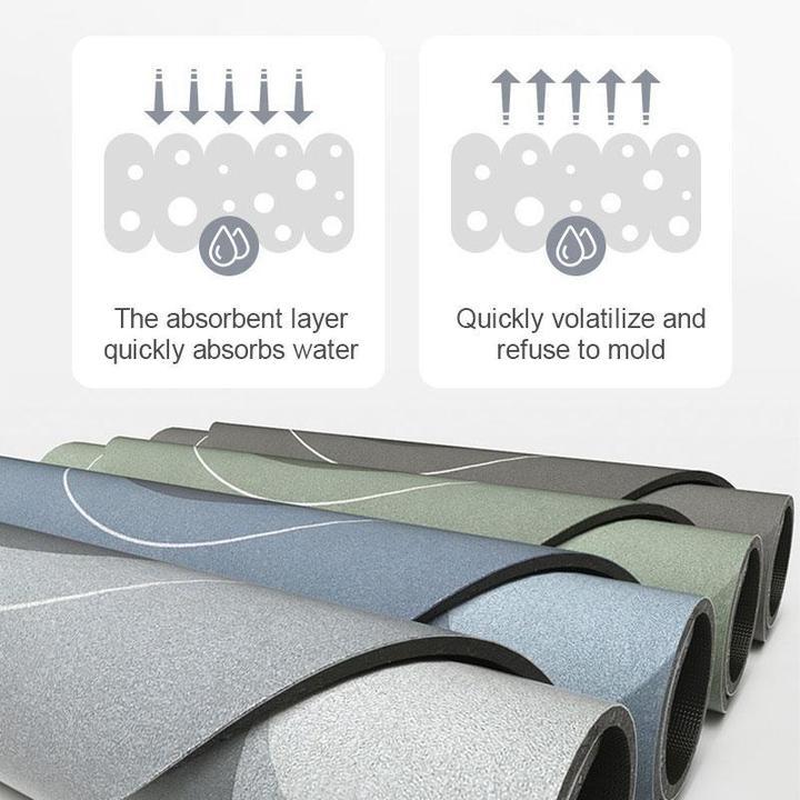 Sneldrogende Badmat met Hoge Absorptiekracht Grijs Beige Blauw Groen Ovaal Rechthoekig Microvezelbadmat voor Douche en Bad Badkamertextiel