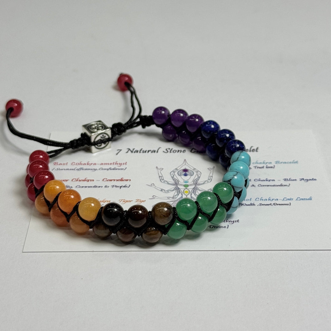 Verstelbare Chakra Armband Natuursteen Energiekralen Meditatie Yoga Spiritueel Welzijn Unisex Sieraad