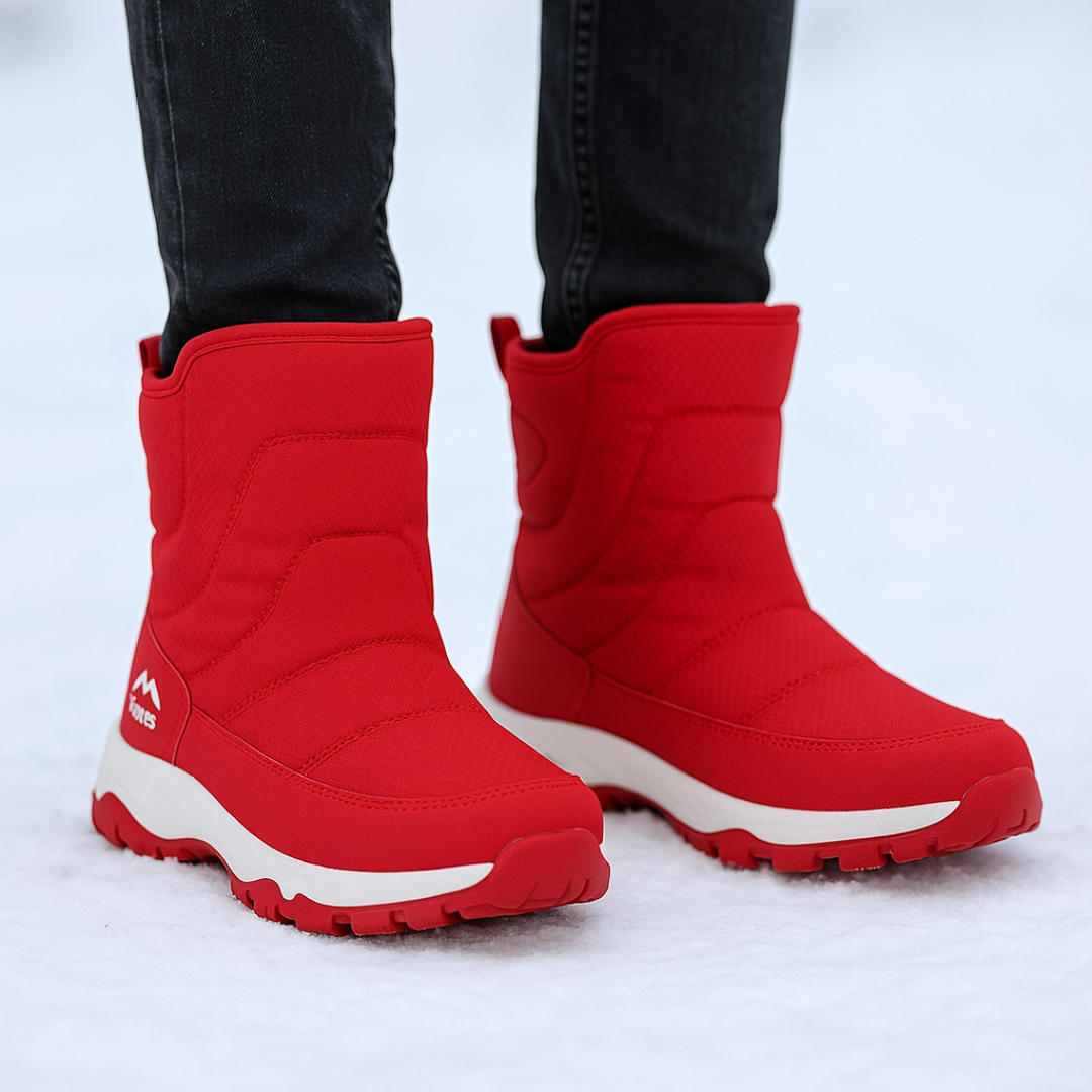 Waterdichte Dames Winterlaarzen met Warme Voering Antislip Zool Knöchelhoog Rits Sneeuwbestendige Schoenen