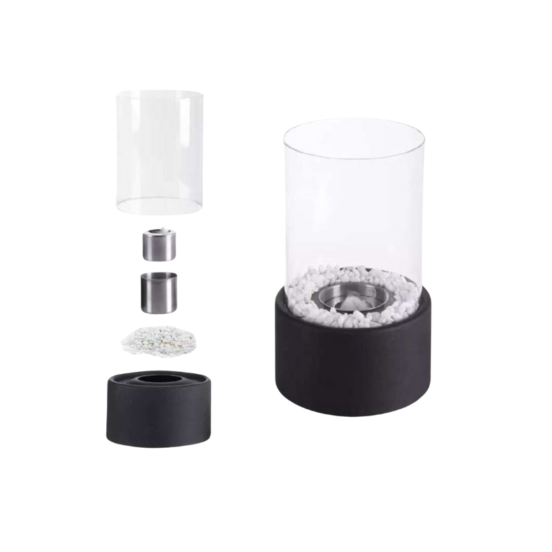 Olielamp met Veilige Vlam Zwart 27×16 cm - Klassiek Design Sfeervolle Avonden Tuinverlichting Terras