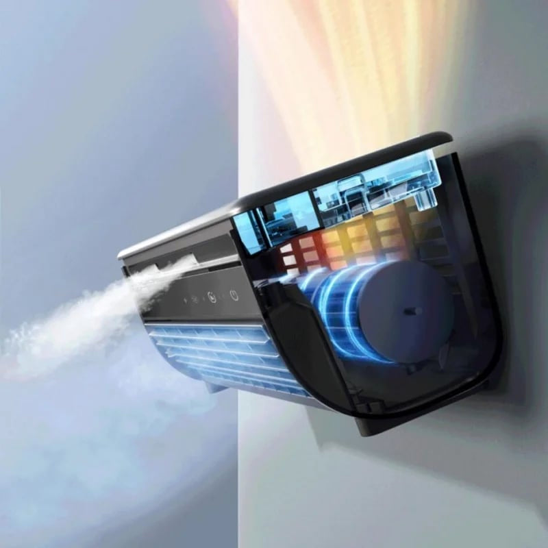 Draadloze Oplaadbare Ventilator 2000mAh Wandmontage Koeling Mobiele Aircooler 12 Uur Stille Werking Stil