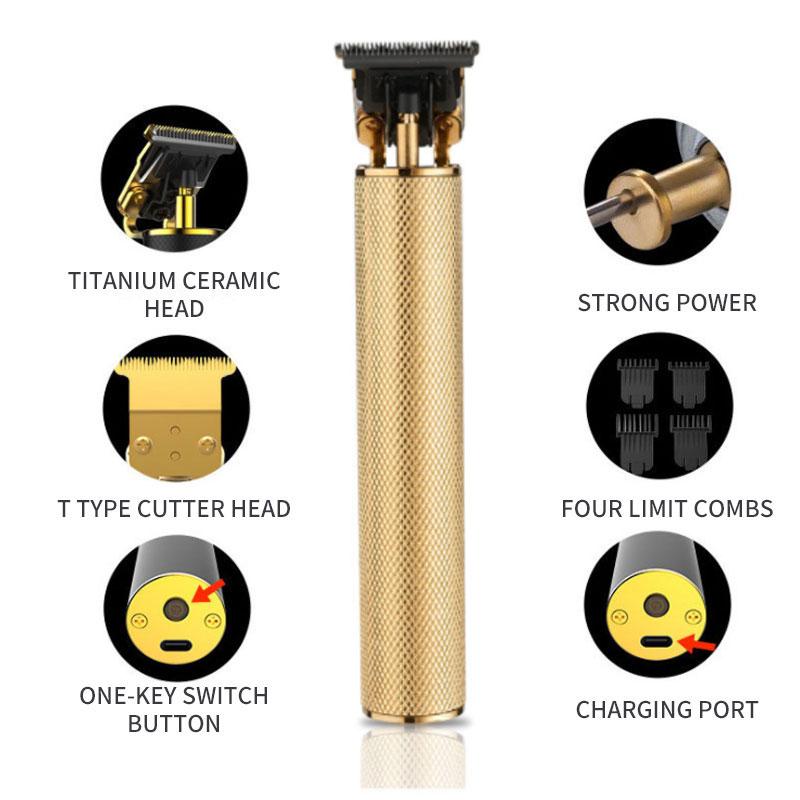 Professionele Oplaadbare Haartrimmer T-Mes Precisie Contouren Baard Haar Lithium Accu USB Oplaadbaar