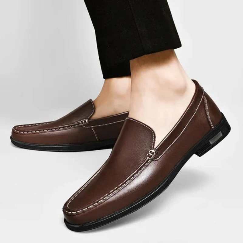 Herenslipper Italiaans Echt Leder Zwart Bruin Grijs Blauw Loafer 39-46 Klassiek Comfort Zakelijk Vrijetijd Tijdloos