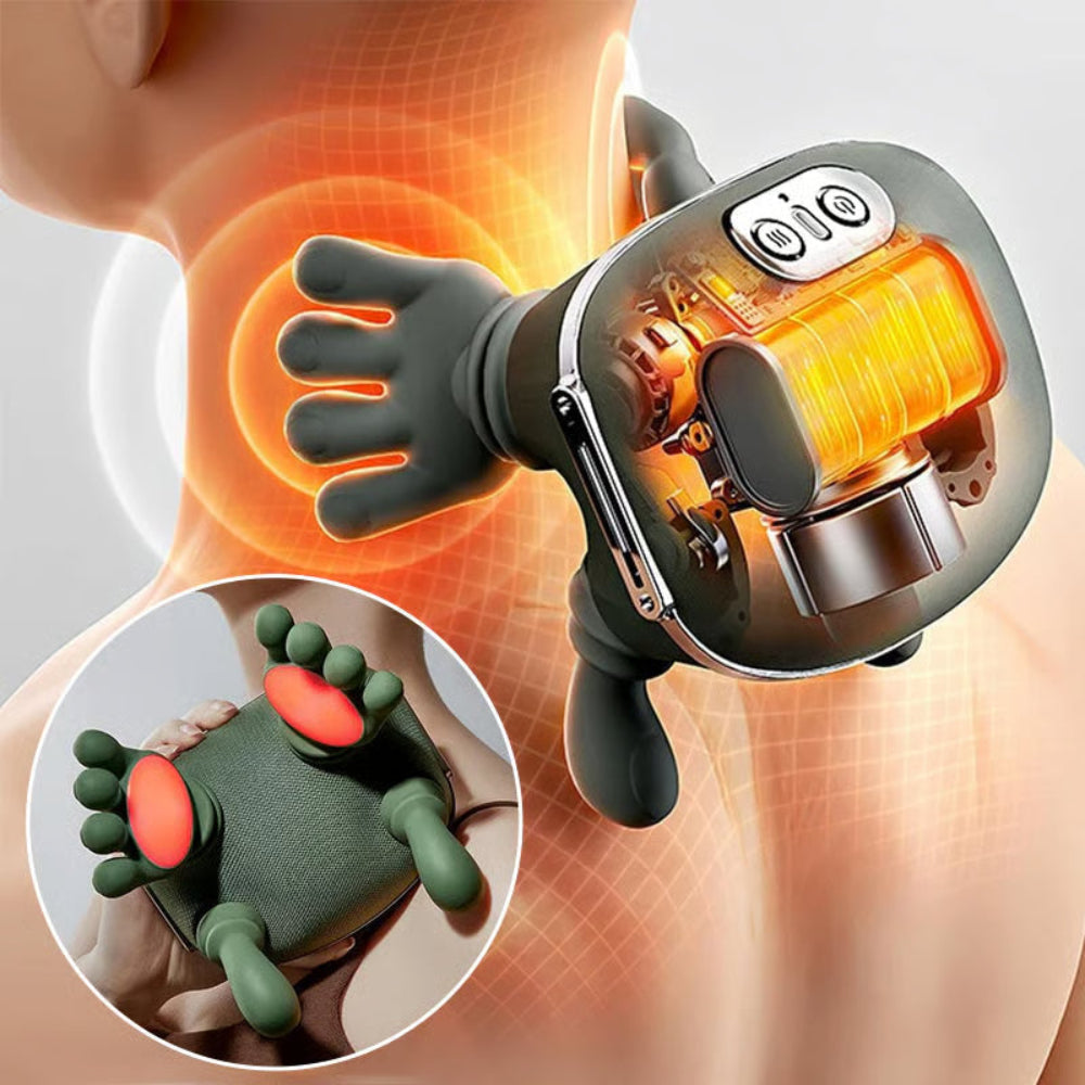 Nekmassager met Warmtefunctie Draadloos Vibratie Therapie Spierspanning Verlichting Ontspanning Wellness