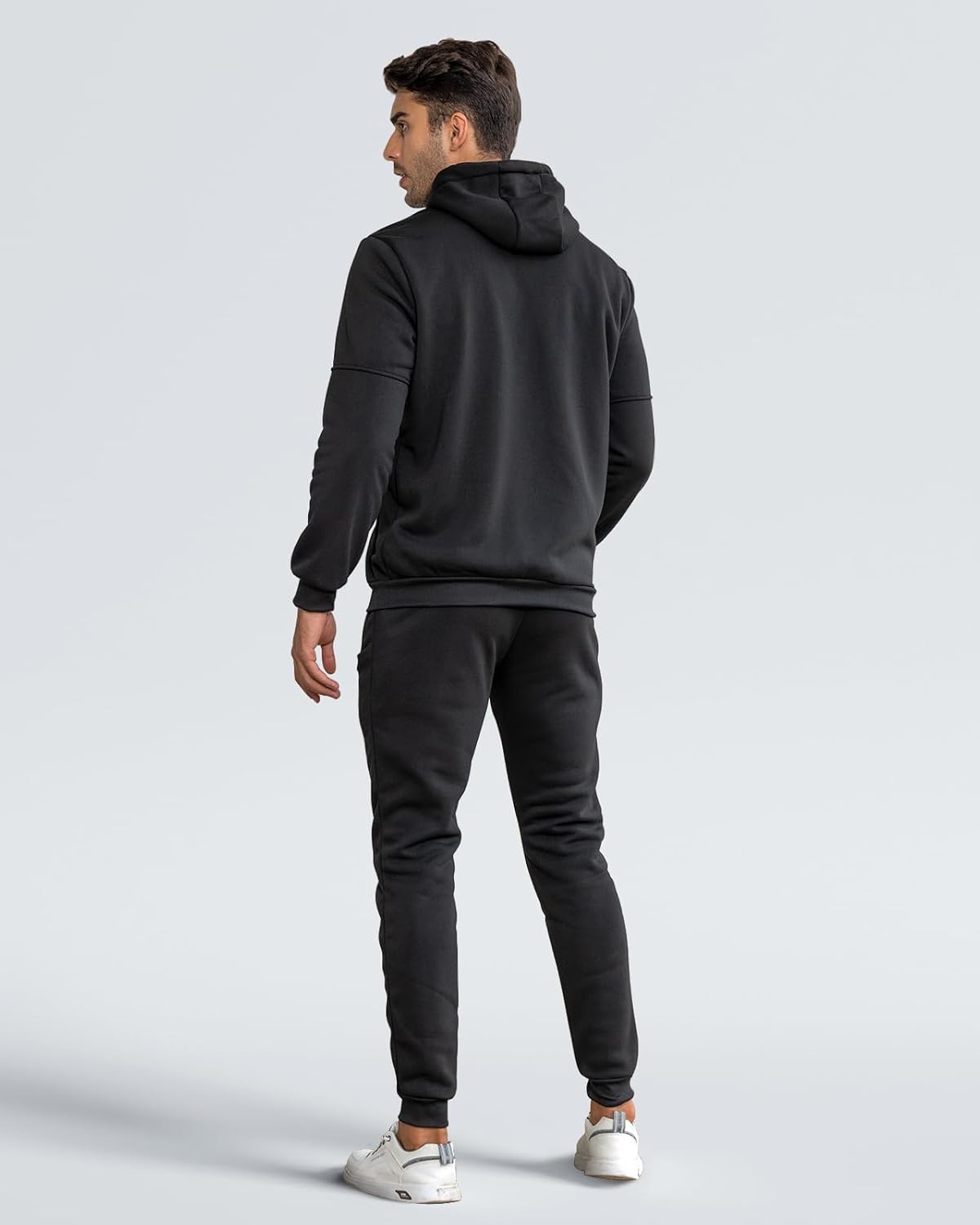 Heren Trainingspak Set met Pullover en Broek Elastisch Ademend Sportkleding Loungewear Zwart Grijs Comfort