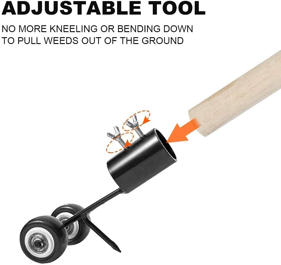 Handmatige Onkruidverwijderaar met Rollend Ontwerp - Ergonomisch Tuingereedschap voor Voegen en Paden - Robuust Staal - Rückenschonend Werken