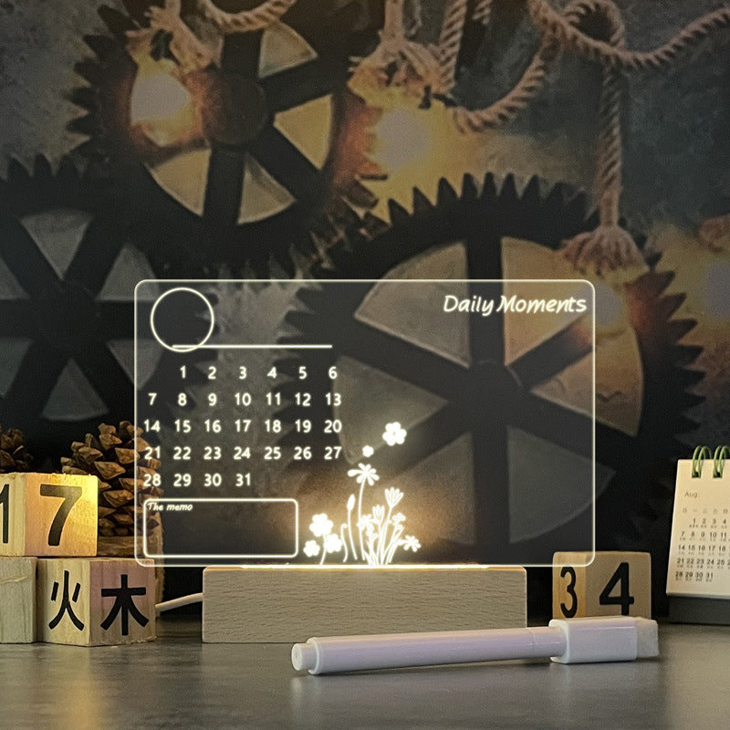Schrijfbaar Nachtlampje met LED-Verlichting - Creatief Memobord voor Berichten en Notities