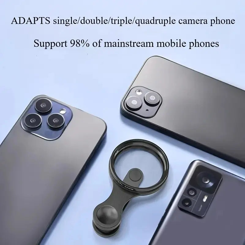 CPL Filter Smartphone 52mm Clip Reflecties Verminderen Kleurverzadiging Buiten Reisfotografie Polarisatiefilter Android iPhone