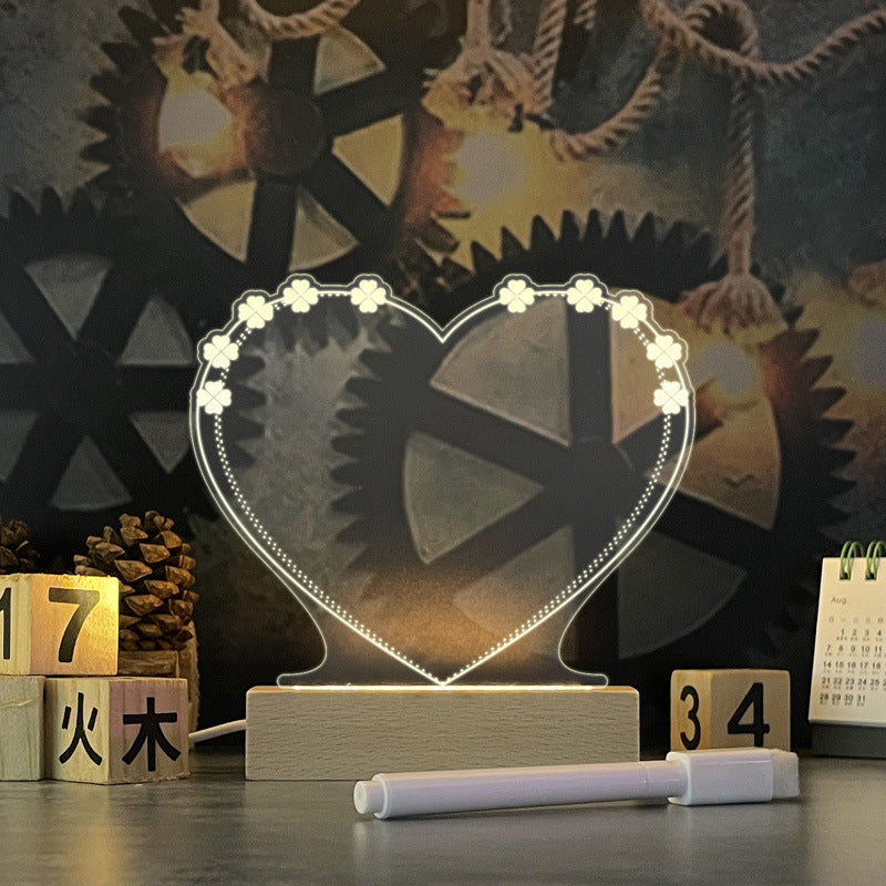 Schrijfbaar Nachtlampje met LED-Verlichting - Creatief Memobord voor Berichten en Notities