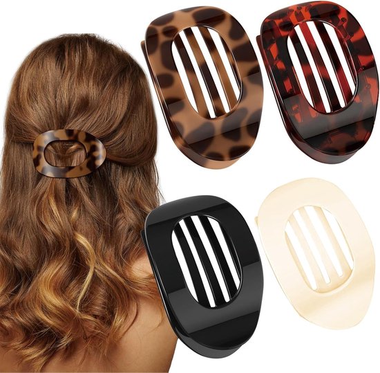 Platte Haarclips Set van 4 - Comfortabel Ontwerp Zonder Drukpunten