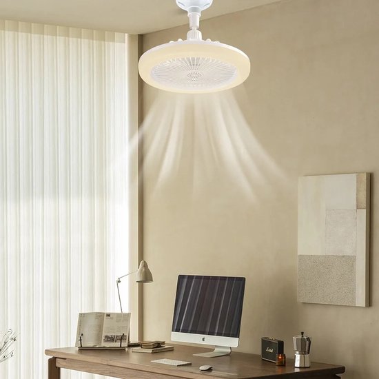 Plafondventilator met Verlichting en Afstandsbediening E27 Fitting LED 2100 Lumen Koeling Slaapkamer Woonkamer