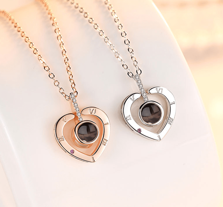 Hartvormige Ketting met Projectie 925 Zilver Romantisch Cadeau Strass Hanger Elegante Sieraad Vrouwen