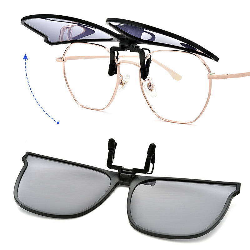 Magnetische Opklapbare Zonnebril Clip voor Brillendragers - Gepolariseerde Lenzen UV400 - Lichtveilig Rijden