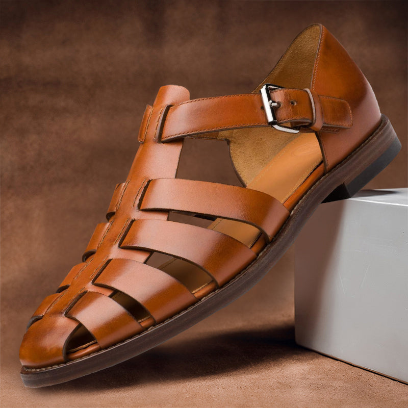 Leren Sandalen Heren - Ademend Zomerschoeisel met Zachte Zool - Bruin Wit Zwart Navy Koffie - Maat 38-47