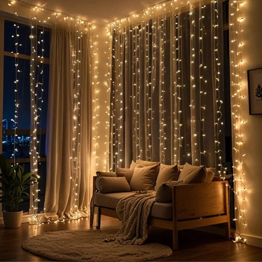 LED Lichtgordijn Warmwit - Decoratieve Verlichting voor Tuin en Balkon