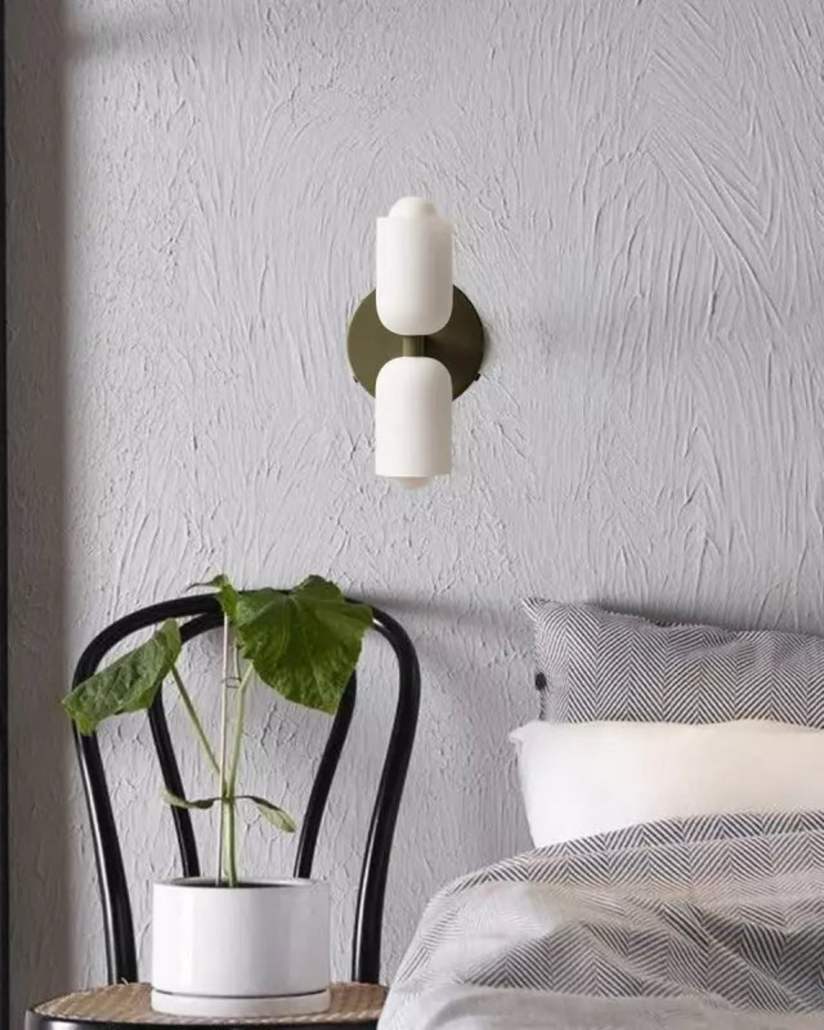 Wandlamp met Dubbele Glazen Kappen voor Slaapkamer en Woonkamer - E27 Wandverlichting