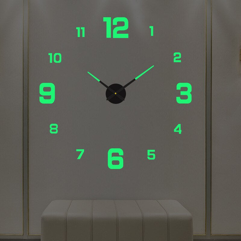 3D Creatieve Wandklok Groot Stil Uurwerk Zwart Woonkamer Moderne Wanddecoratie Minimalistisch Design XXL Klok