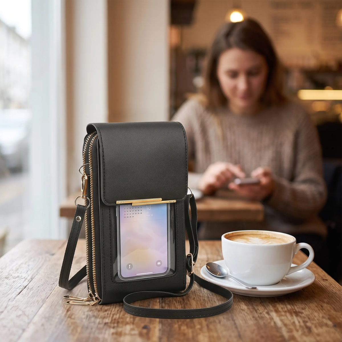 Crossbody Telefoontas met RFID-beveiliging | Waterdichte touchscreen-portemonnee | Verstelbare schoudertas voor smartphones tot 6,7 inch