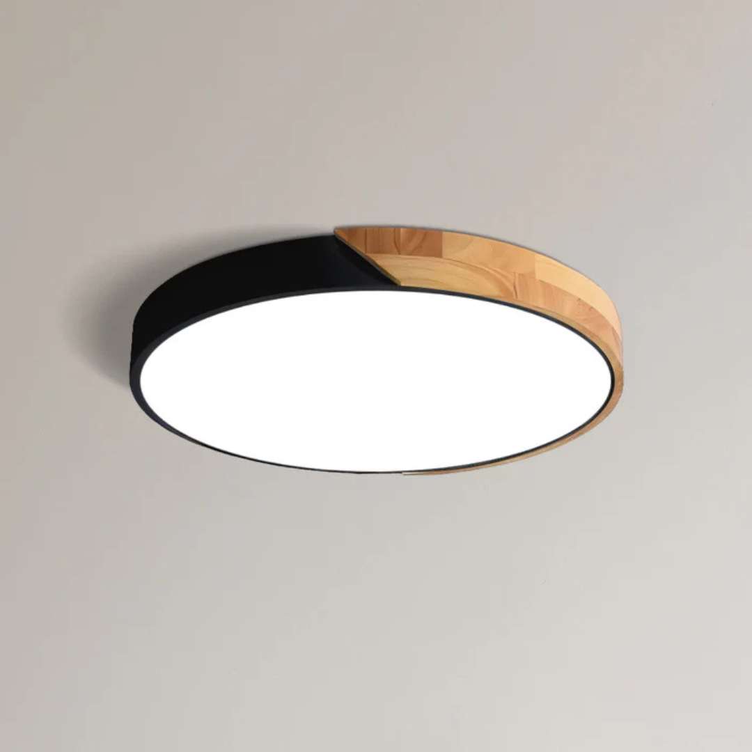 Minimalistische Plafondlamp van Hout & Acryl - Scandinavisch Design voor Woonkamer en Slaapkamer - Energiezuinig LED-Licht - Eenvoudige Montage