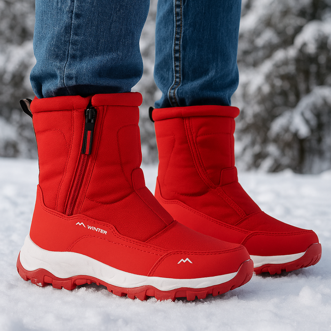 Gevoerde Winterlaarzen Dames Waterdicht Sneeuwlaarzen Antislip Warm Gevoerd Oxford Materiaal Snowboots