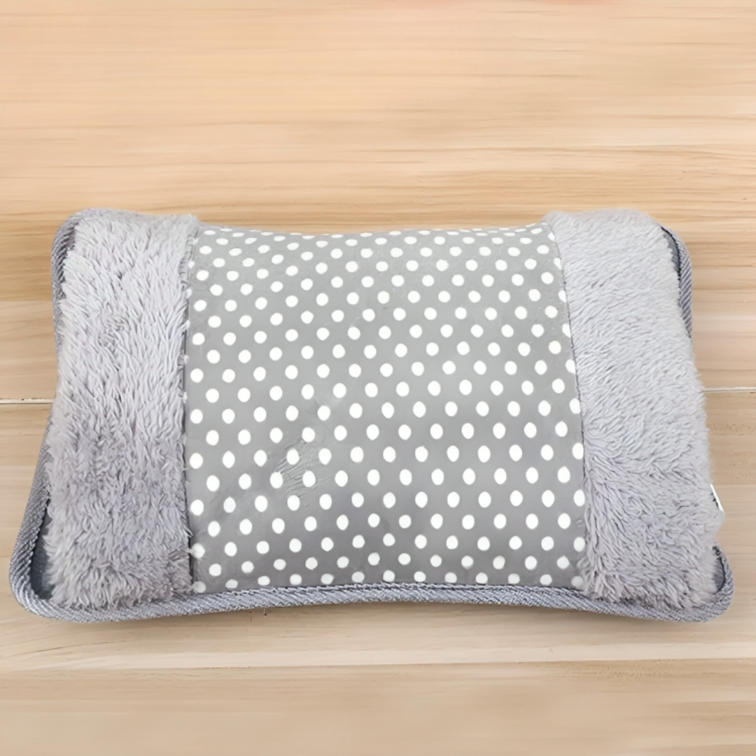 Elektrisch Verwarmingskussen met Handwarmer Functie Pluche Warmtekussen Grijs Lila 450W EU Stekker Comfort