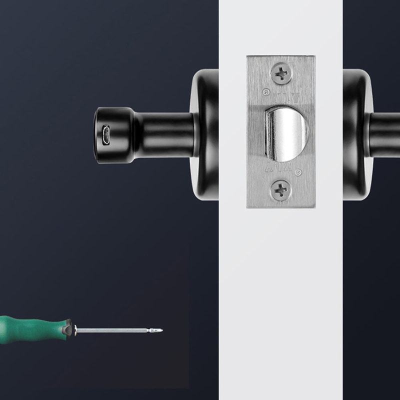 Vingerafdrukslot Deur Biometrisch Deurbeslag Roestvrij Staal ABS 12,5 x 6 x 3 cm Oplaadbare Accu Encryptie Zwart