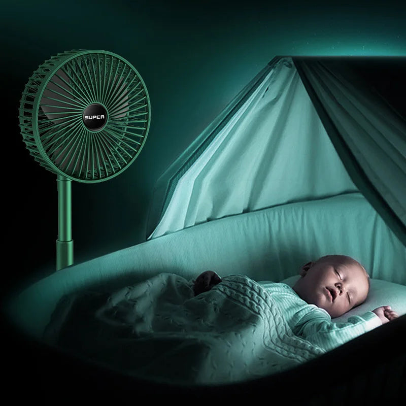Opvouwbare Tafelventilator USB-Oplaadbaar met Vijf Standen - Compact en Stil