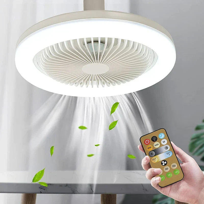 Plafondventilator met LED-verlichting E27 Afstandsbediening Verstelbare Snelheid Energiebesparend Stille Motor