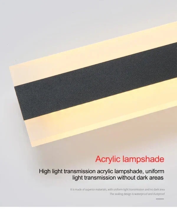 Waterdichte Buitenwandlamp Metaal Acryl Zwart Warm Wit Koud Wit LED Tuinverlichting Gevellamp Buiten