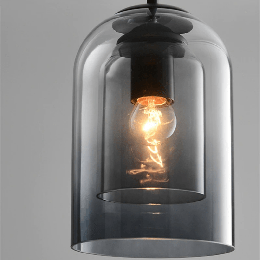 Scandinavische Glazen Hanglamp Slaapkamer Amber Grijs Nordic Minimalistisch Design Eetkamer Verlichting