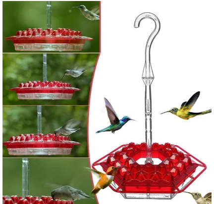 Kolibri Voederstation Hangend 350ml Mierenwering 30 Voedingspoorten Diamantvormige Openingen Tuindecoratie