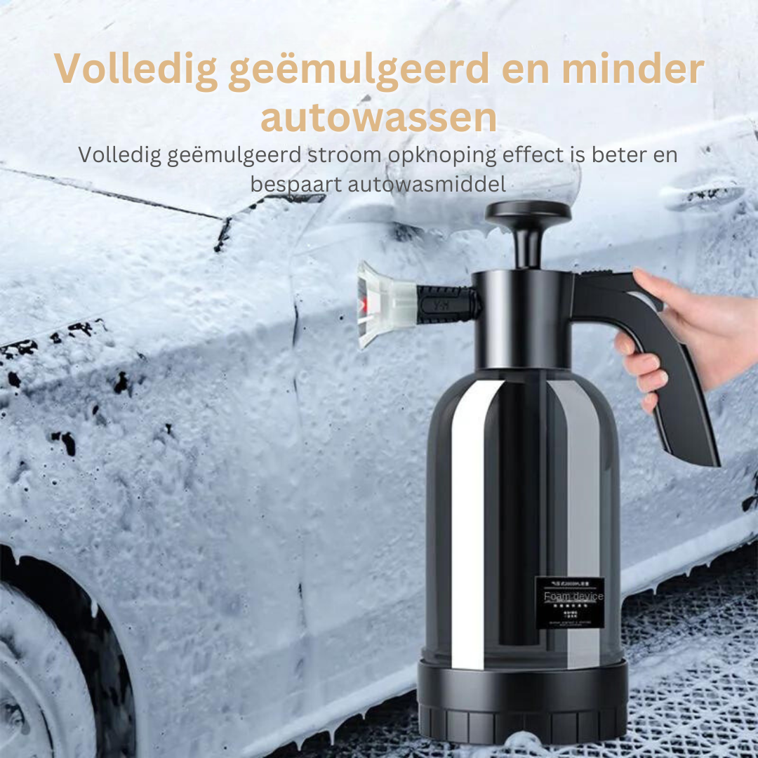 Schuimsproeier voor Autoreiniging - 3 Spuitkoppen voor Dieptereiniging - Wit of Zwart
