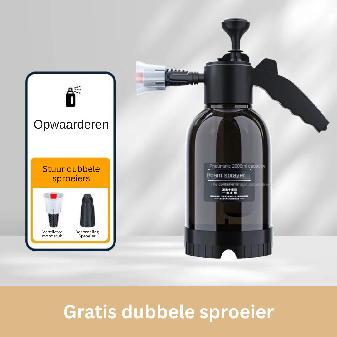 Schuimsproeier voor Autoreiniging - 3 Spuitkoppen voor Dieptereiniging - Wit of Zwart
