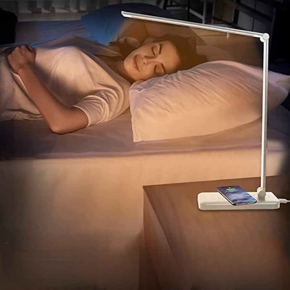 LED Bureaulamp met USB-Oplaadpoort - 5 Lichtstanden en Dimbaar - Flexibele Arm - Oogvriendelijke Verlichting