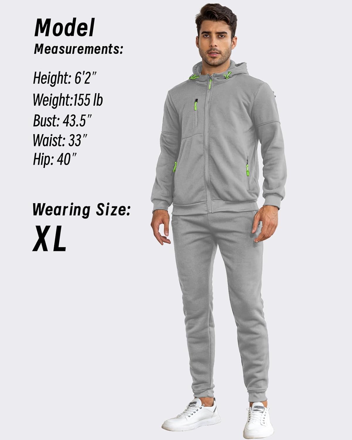 Heren Trainingspak Set met Pullover en Broek Elastisch Ademend Sportkleding Loungewear Zwart Grijs Comfort