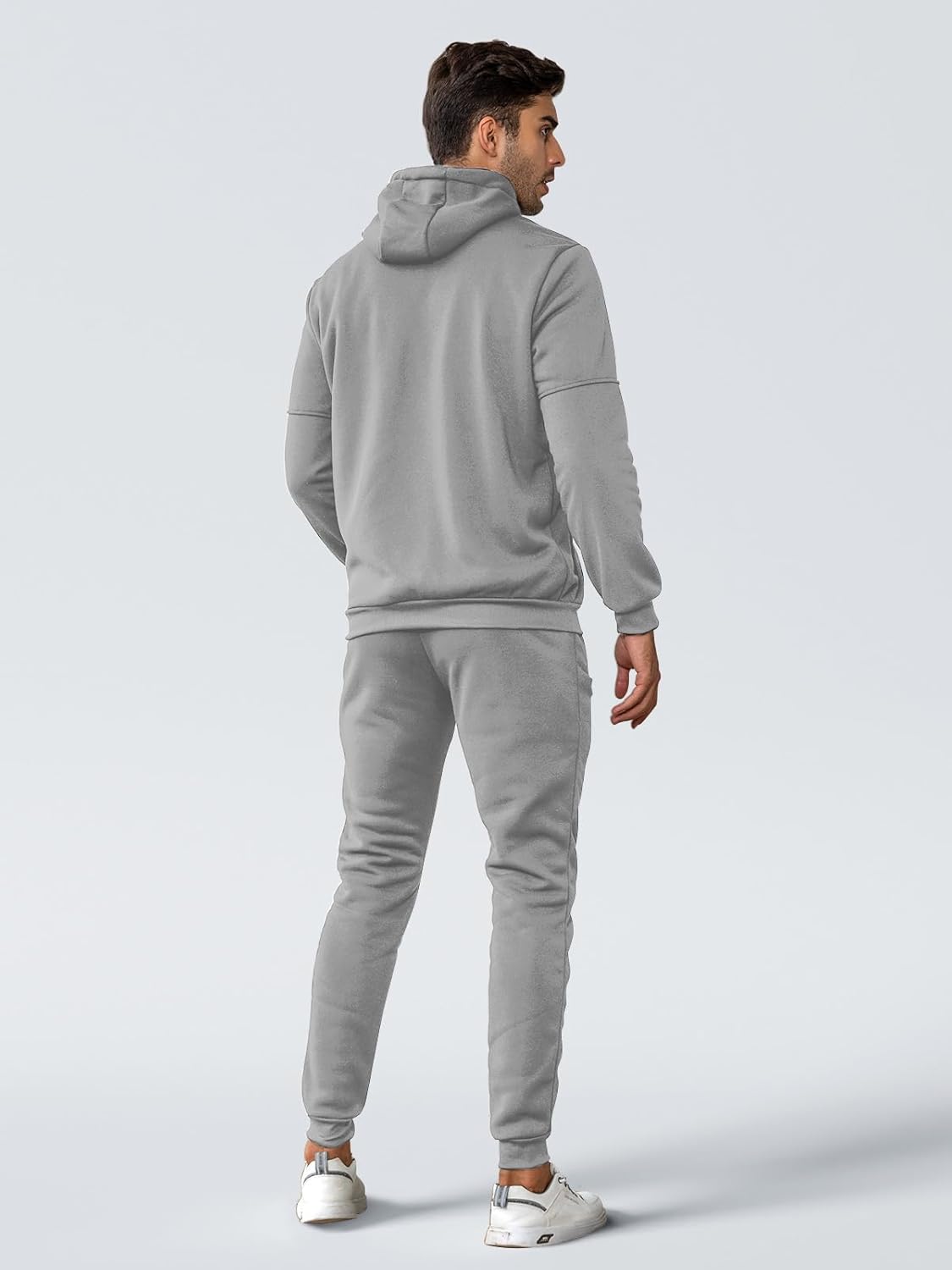 Heren Trainingspak Set met Pullover en Broek Elastisch Ademend Sportkleding Loungewear Zwart Grijs Comfort