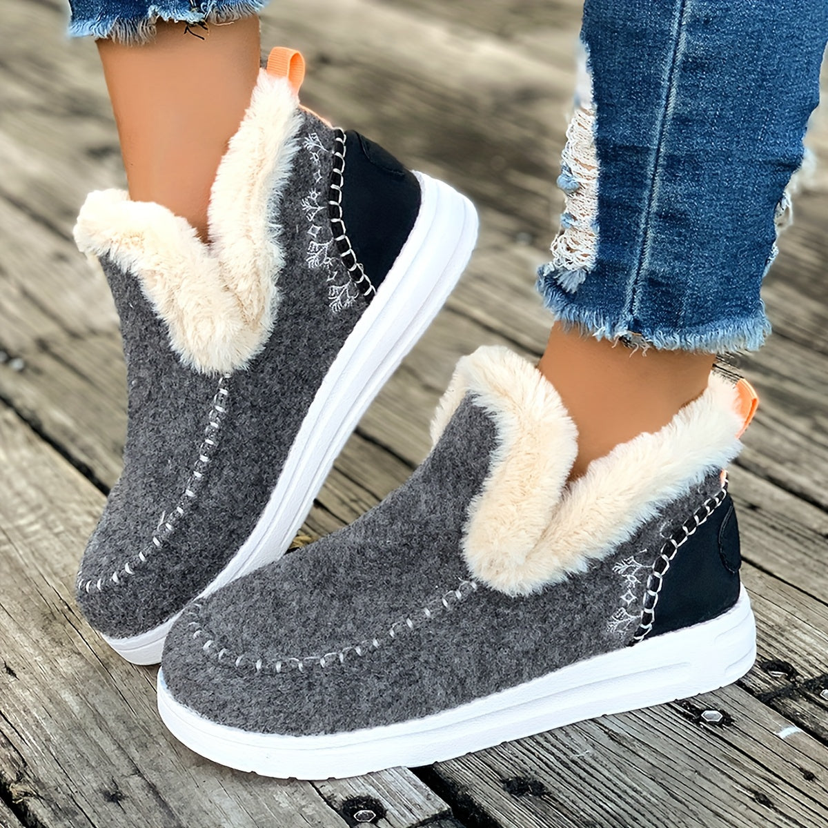 Damespantoffels met Pluche Voering Antislip Zool Warmte Comfort Winterschoenen Zachte Thuisslippers Indoor
