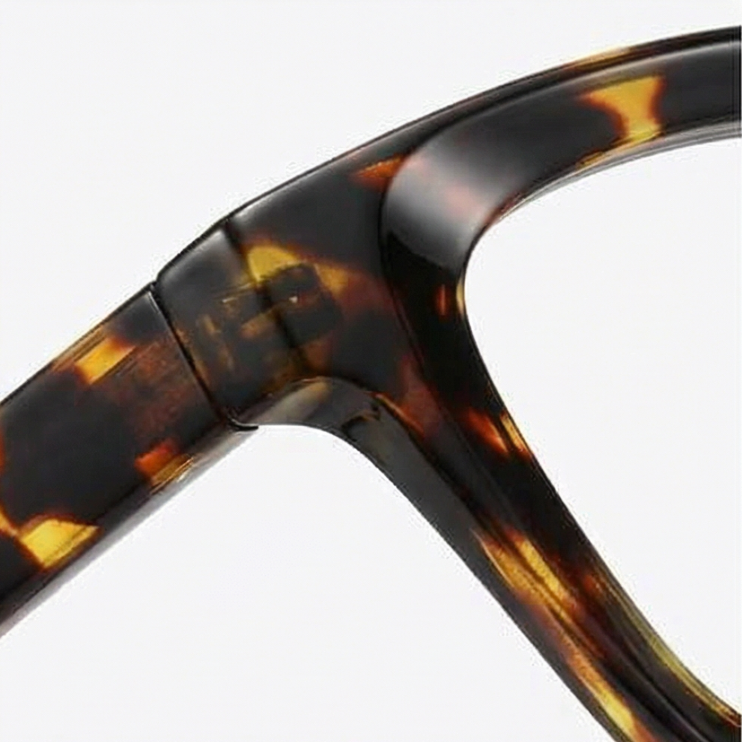 Oversized Leesbril met Schildpaddenmotief - Bluelight Filter & Veermechanisme