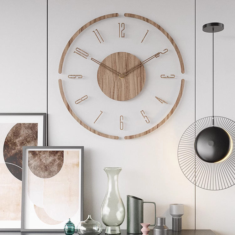 Scandinavische Houten Wandklok 35 cm - Minimalistisch & Stil Design