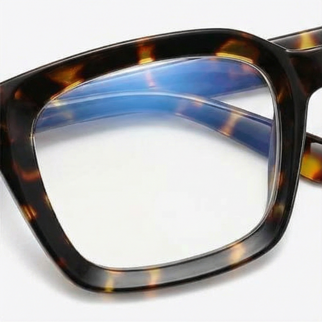 Oversized Leesbril met Schildpaddenmotief - Bluelight Filter & Veermechanisme