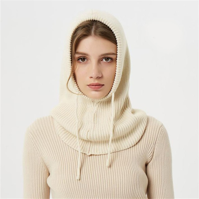 Gebreide Muts met Trekkoord - Winter Beanie met Capuchon voor Koude Dagen