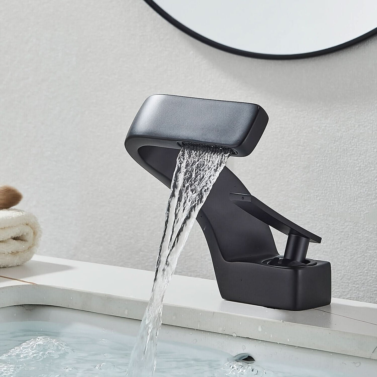Waterval Badkamerkraan RVS304 Eengreeps Chroom Goud Zwart Wastafelkraan Modern Design Wasbak Mengkraan