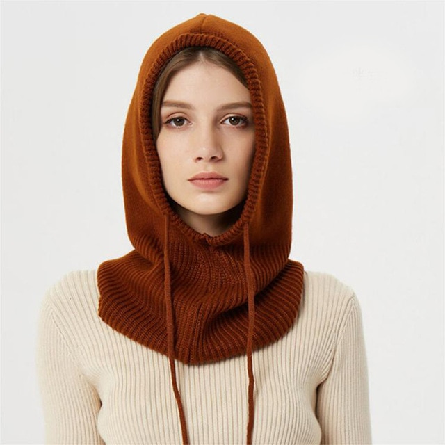 Gebreide Muts met Trekkoord - Winter Beanie met Capuchon voor Koude Dagen