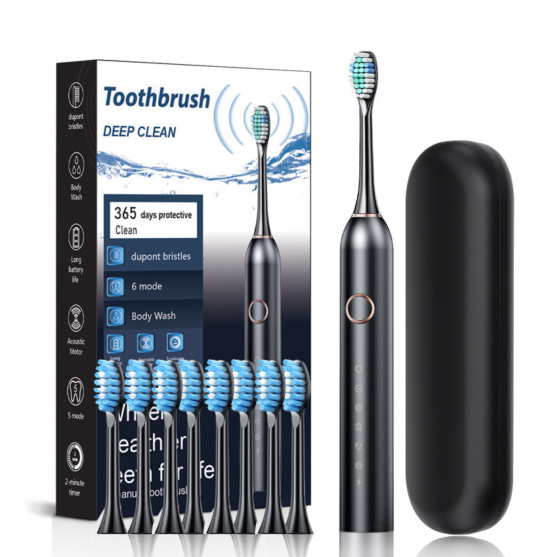 Elektrische Tandenborstel 40.000 Trillingen 6 Poetsmodi IPX7 Waterbestendig Timer Oplaadbaar Wit Zwart Roze