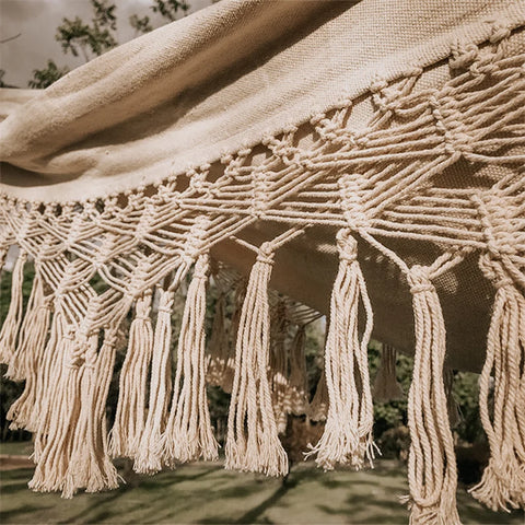 Handgemaakte Macramé Hangmat Tweepersoons Katoenen Touwwerk Balkon Veranda Tuin Terras